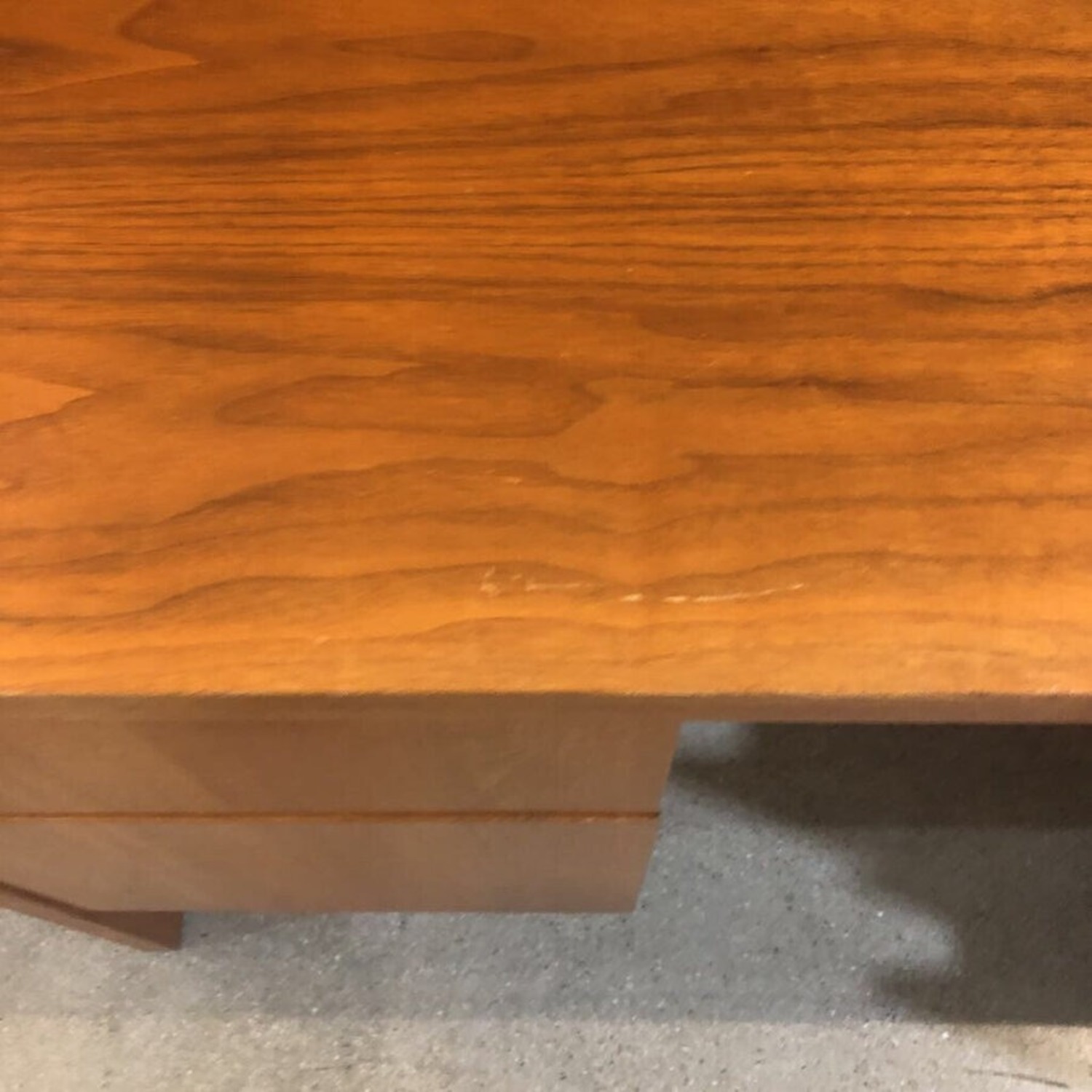 Vintage Danish Teak Lockable W File Drawers Desk - image-6