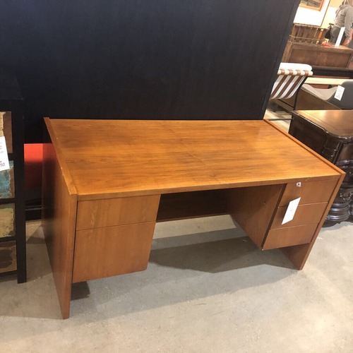 Used Vintage Danish Teak Lockable W File Drawers Desk for sale on AptDeco
