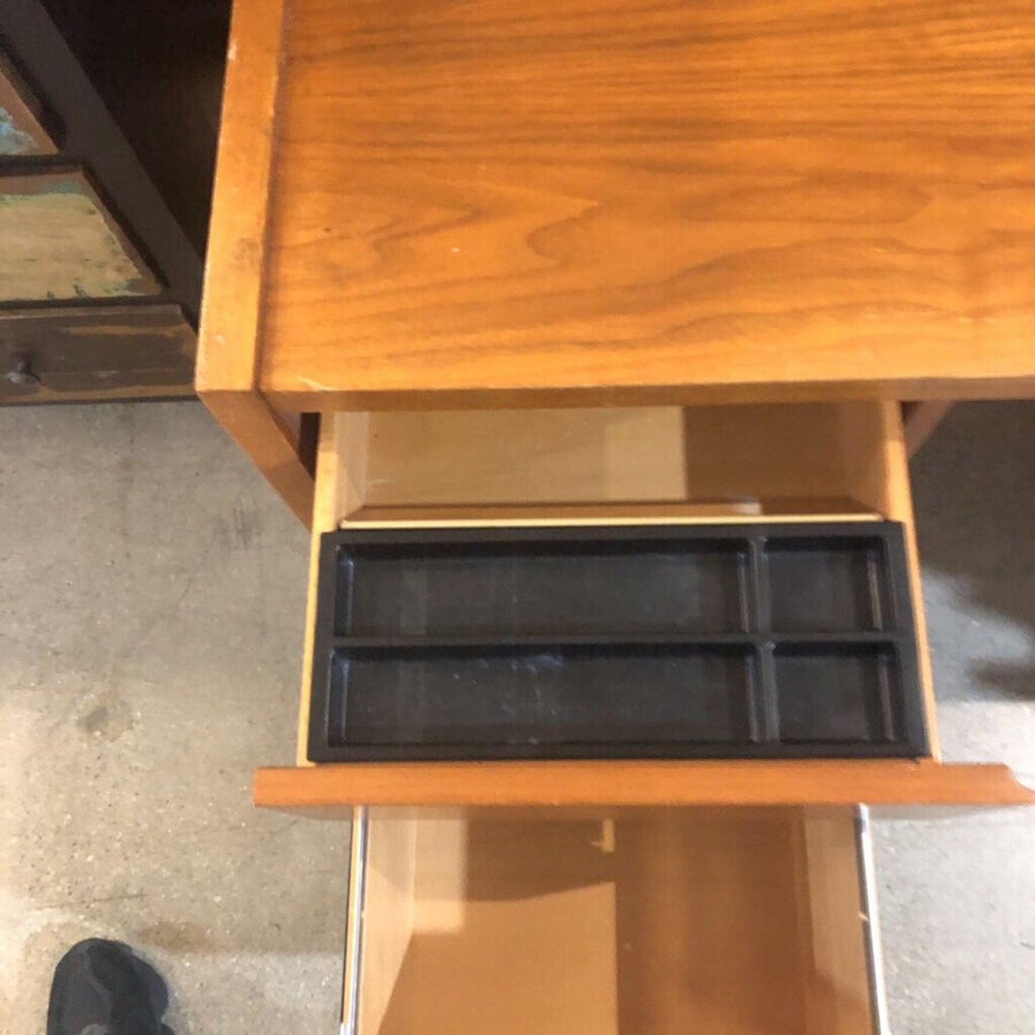 Vintage Danish Teak Lockable W File Drawers Desk - image-4