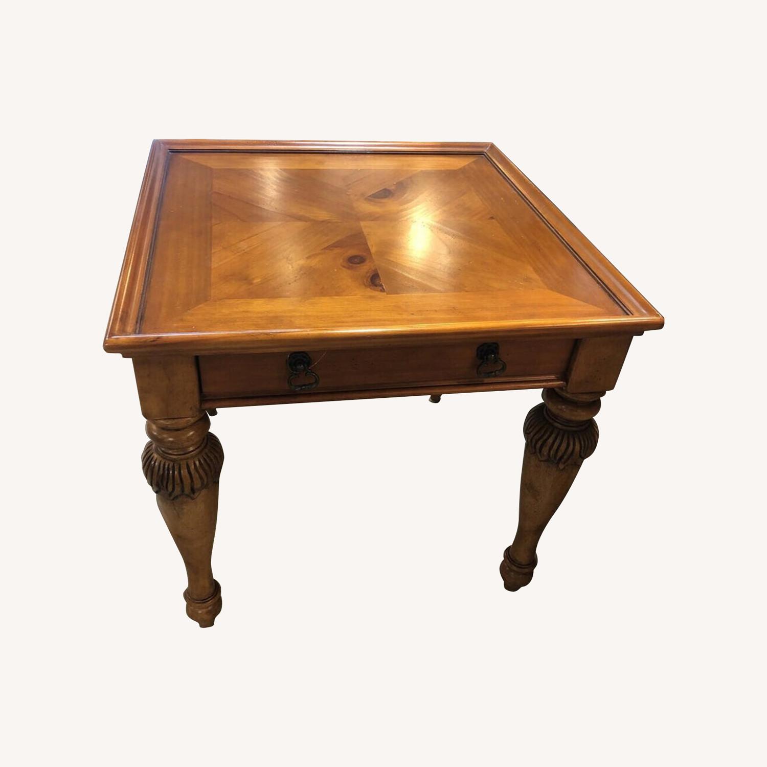 American Signature Warm Pine 1-Drawer Side Table - image-0