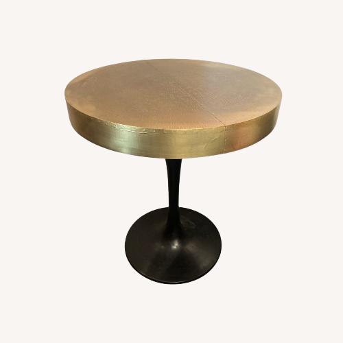 Used Daryl Gold Top Tulip Pedestal Side Table for sale on AptDeco