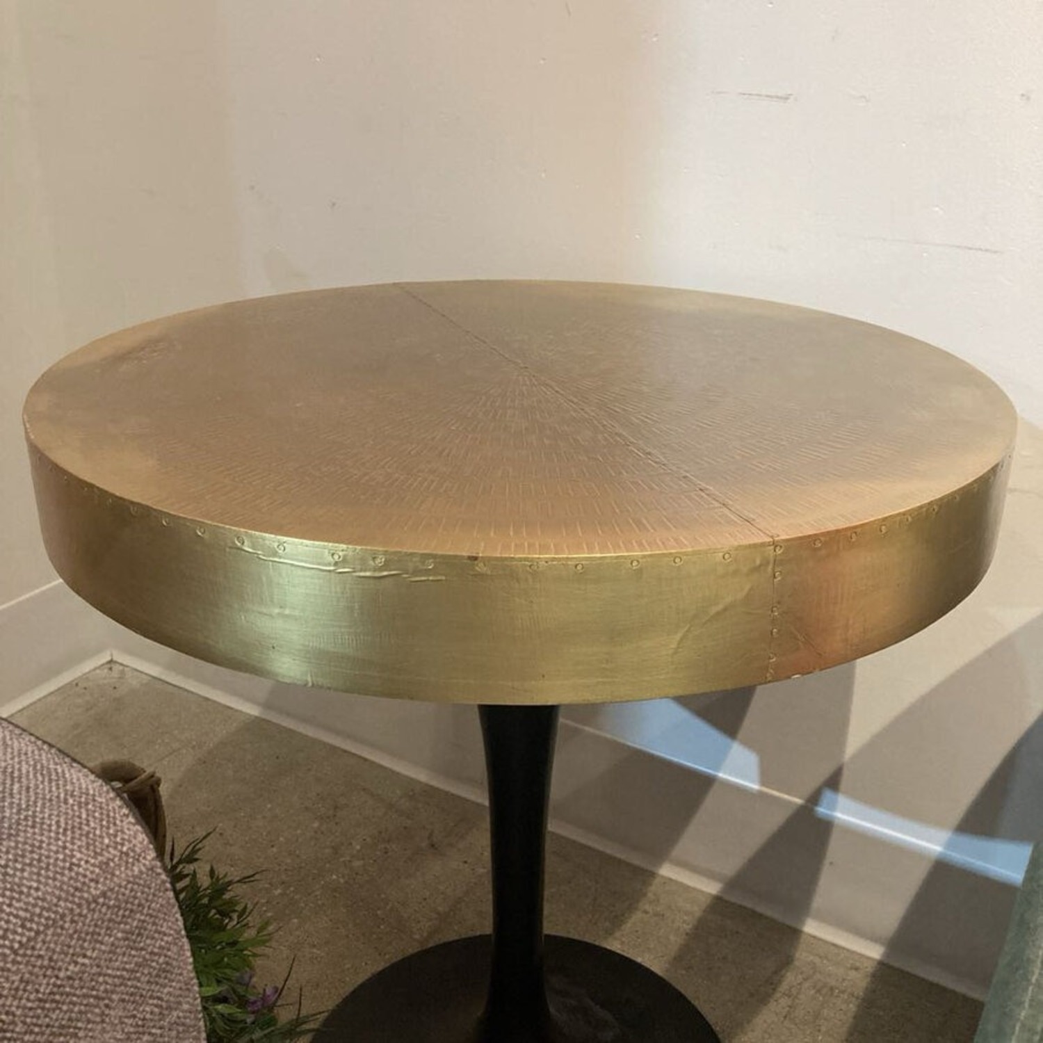 Daryl Gold Top Tulip Pedestal Side Table - image-3