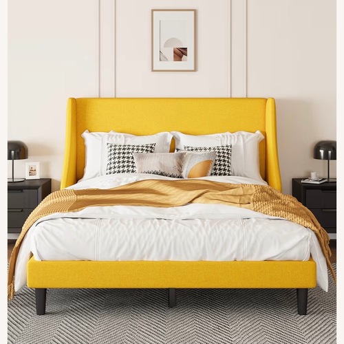 Used Yellow Queen Bed for sale on AptDeco