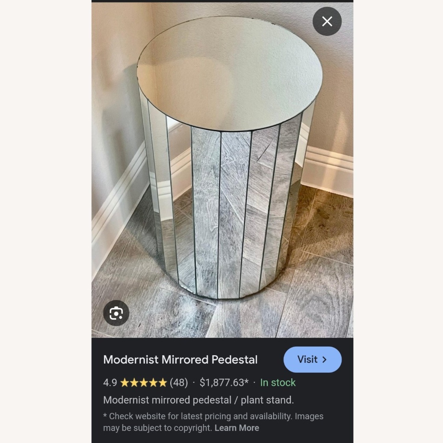 Mirrored Glass Side Table - image-5