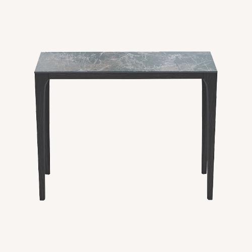 Used Lazzoni Pietra Showcase Dark Brown Wood Side Table for sale on AptDeco