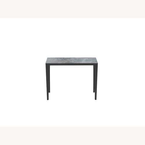 Used Lazzoni Pietra Showcase Dark Brown Wood Side Table for sale on AptDeco