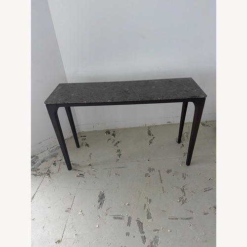 Used Lazzoni Pietra Showcase Dark Brown Wood Side Table for sale on AptDeco