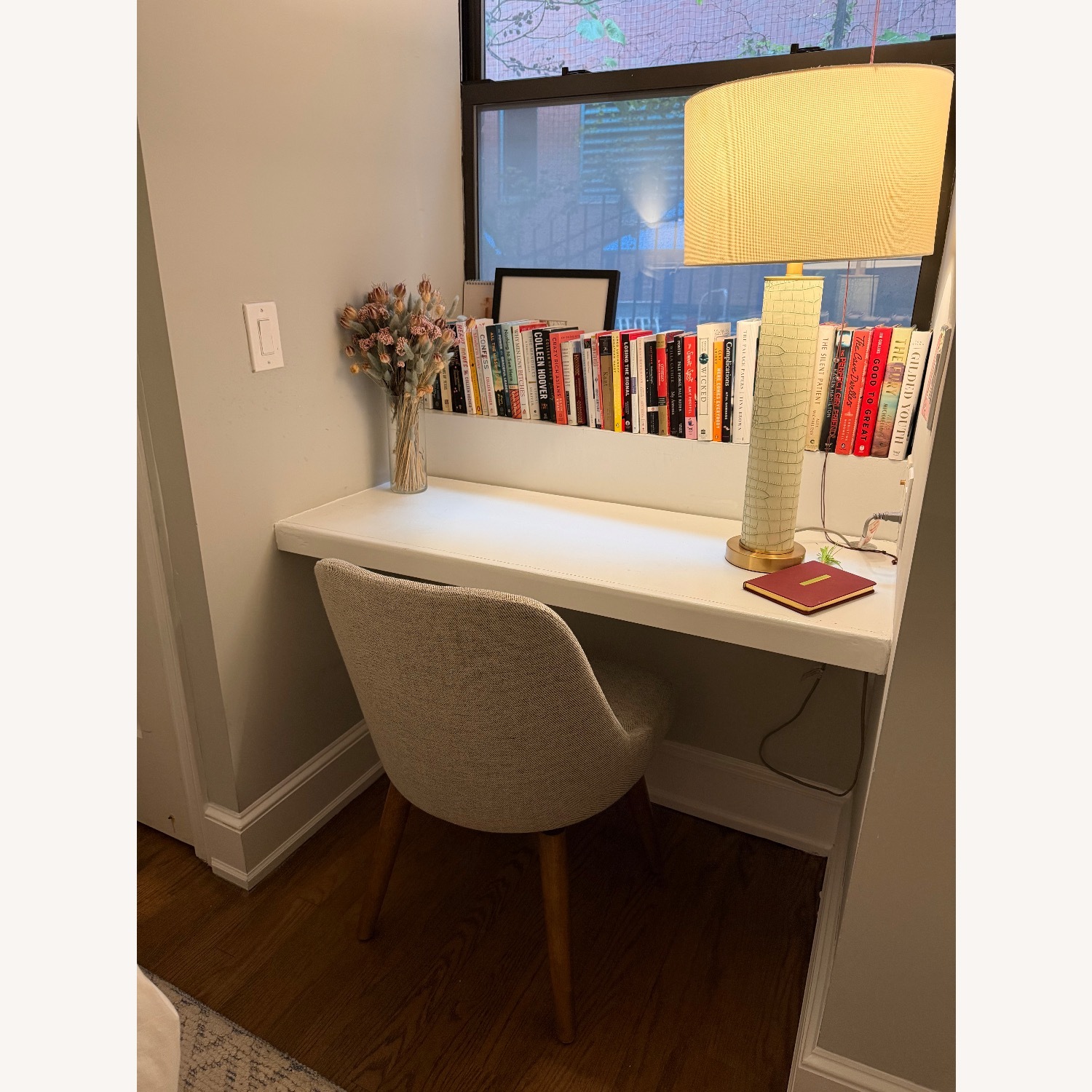 West Elm Light Gray Fabric Office Chair - image-5