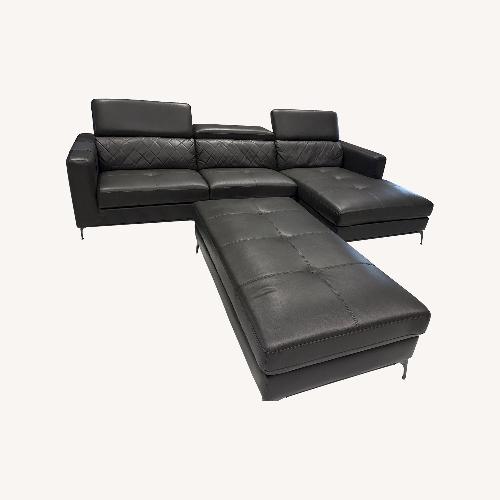 Used 2 Pc Sectional with Storage Ottoman  for sale on AptDeco