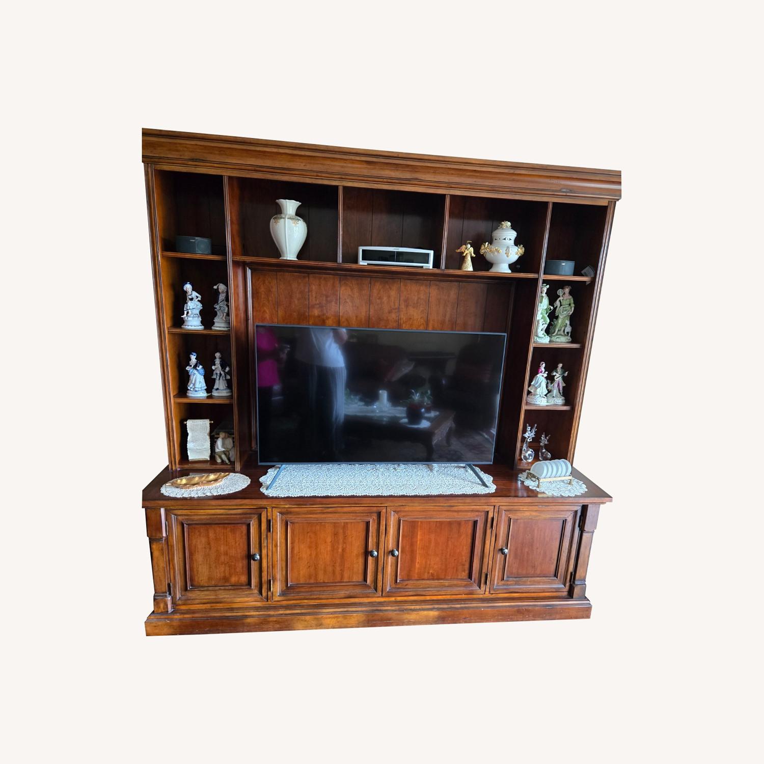 Dark Brown Wood Wall Unit - image-0