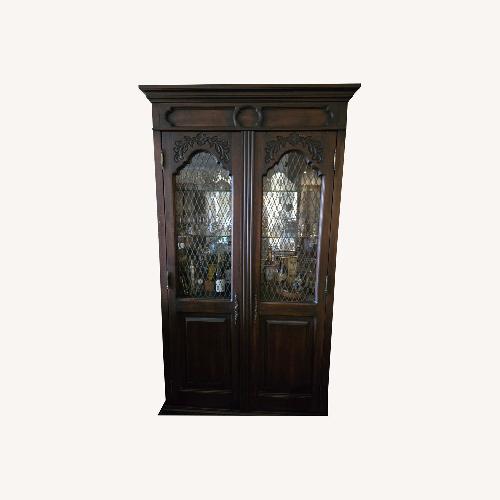 Used Custom Made Dark Brown Wood Bar Cart for sale on AptDeco