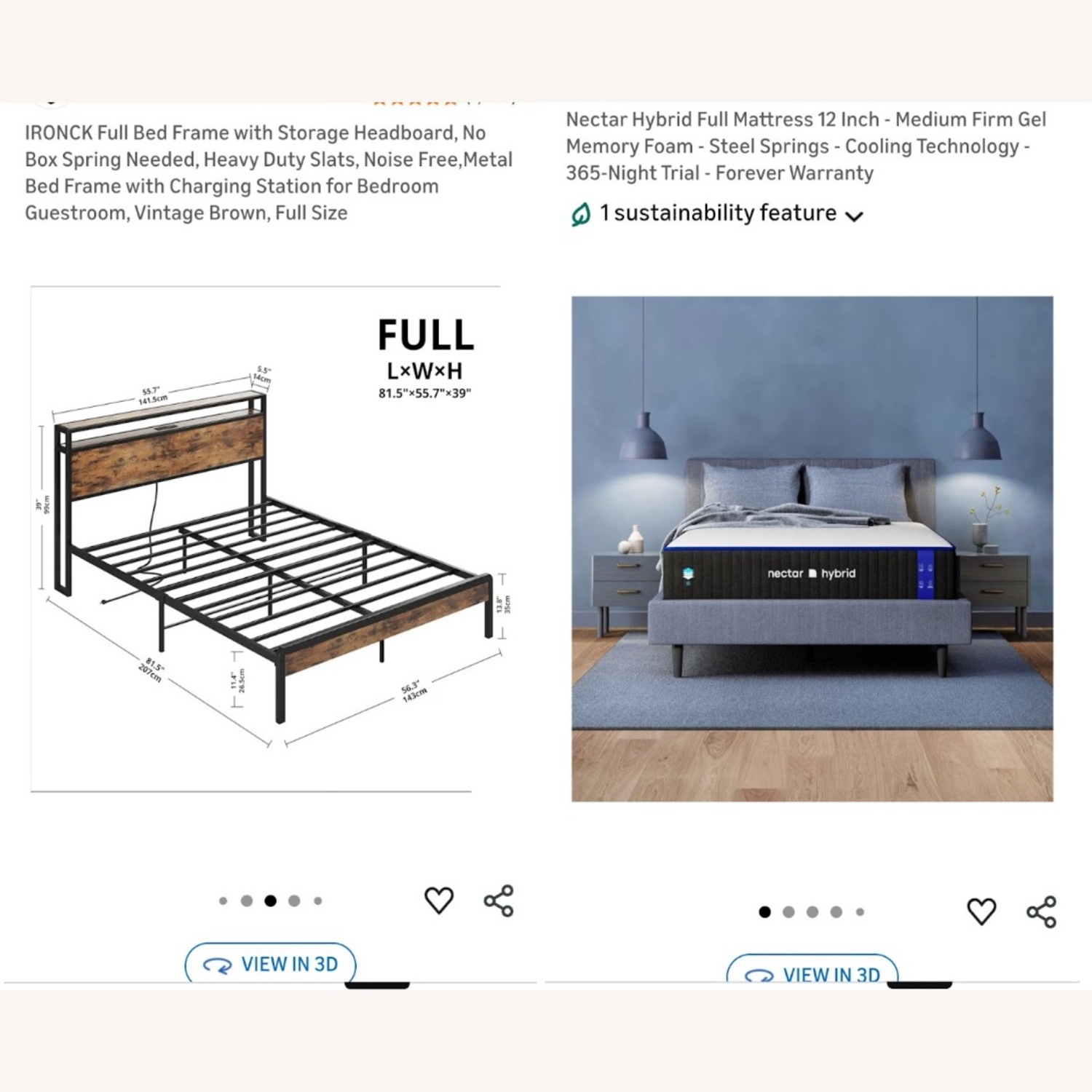 Dark Brown Wood Full Bed - image-3