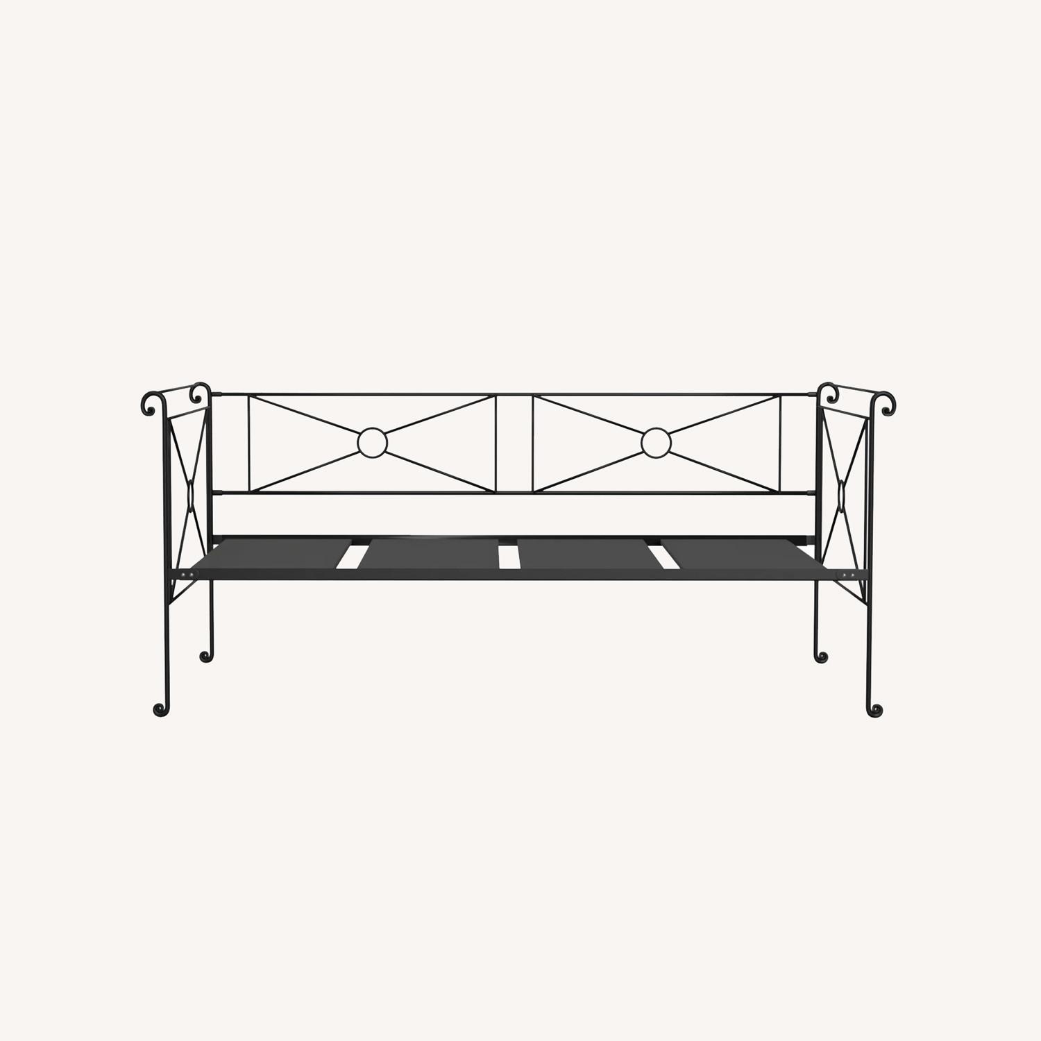 Charles P. Rogers Campaign Black Iron Twin Bed - image-0