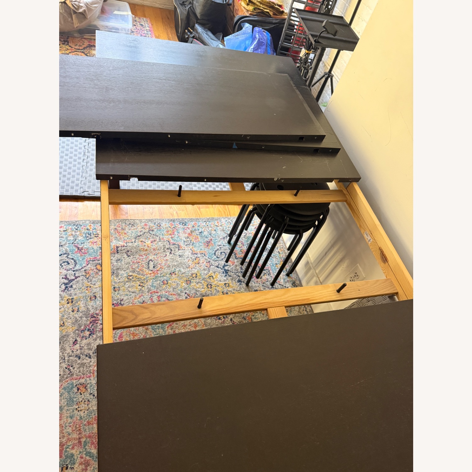 IKEA Bjursta Black Wood Dining Table - image-6