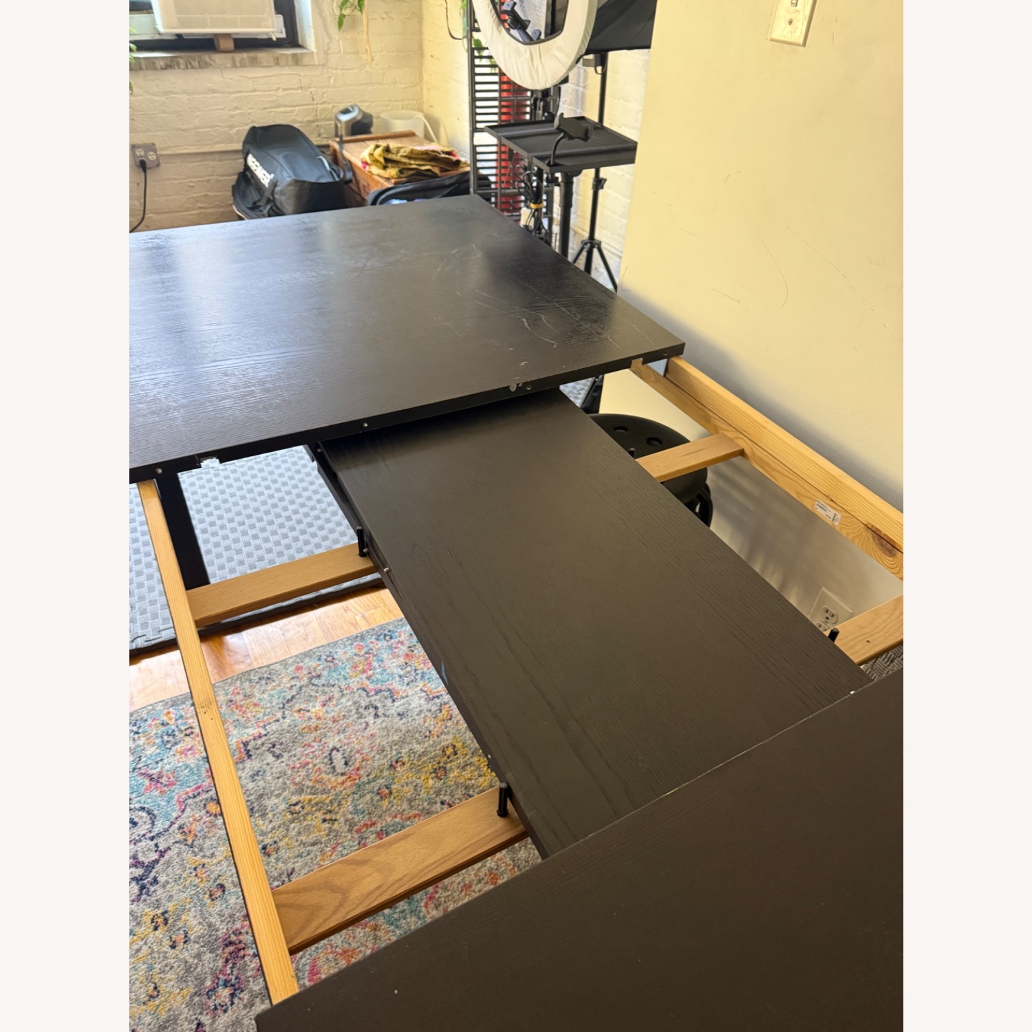 IKEA Bjursta Black Wood Dining Table - image-5