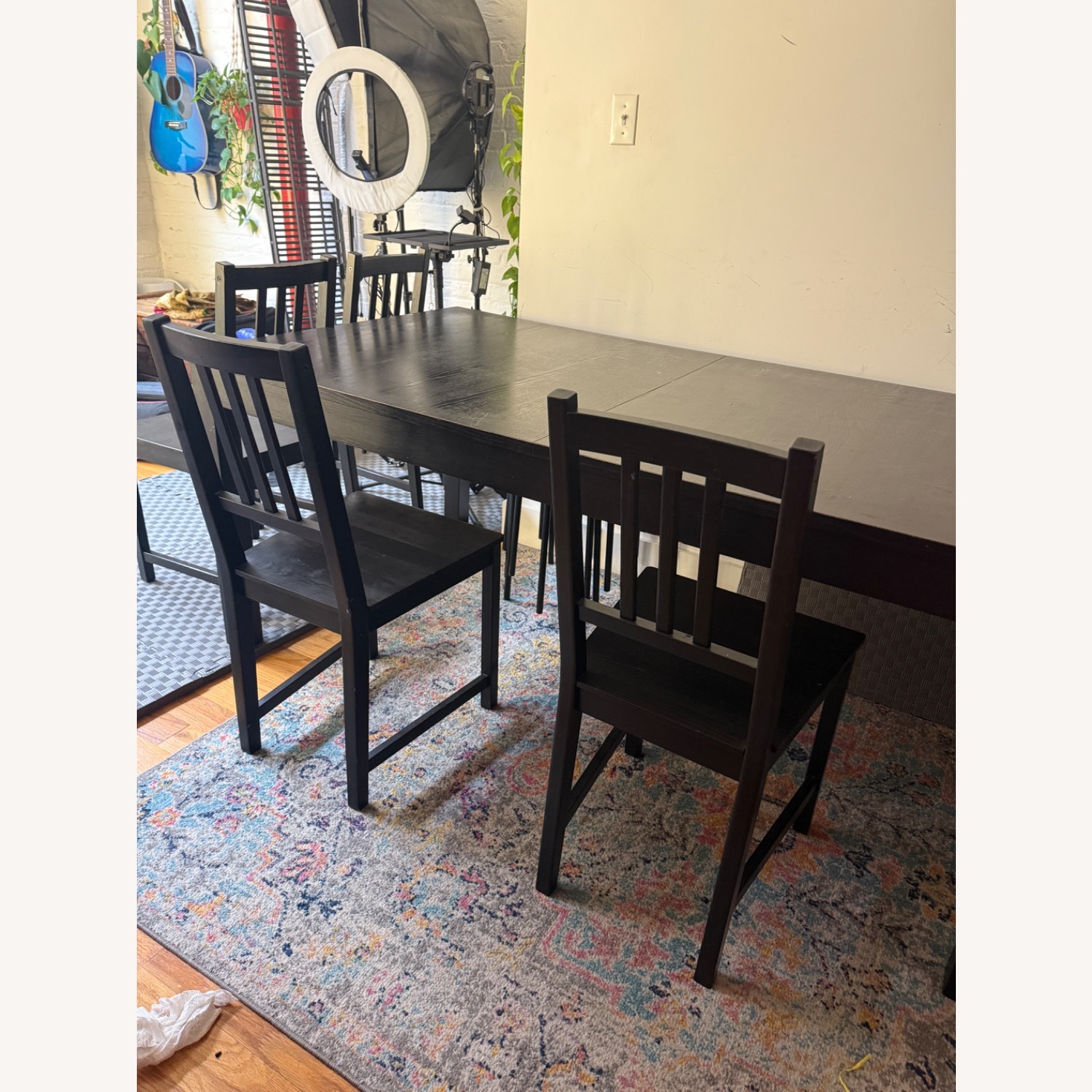 IKEA Bjursta Black Wood Dining Table - image-4