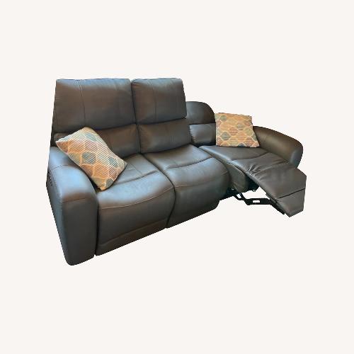 Used Ashley Furniture Blue Leather 3 Piece Sofa for sale on AptDeco