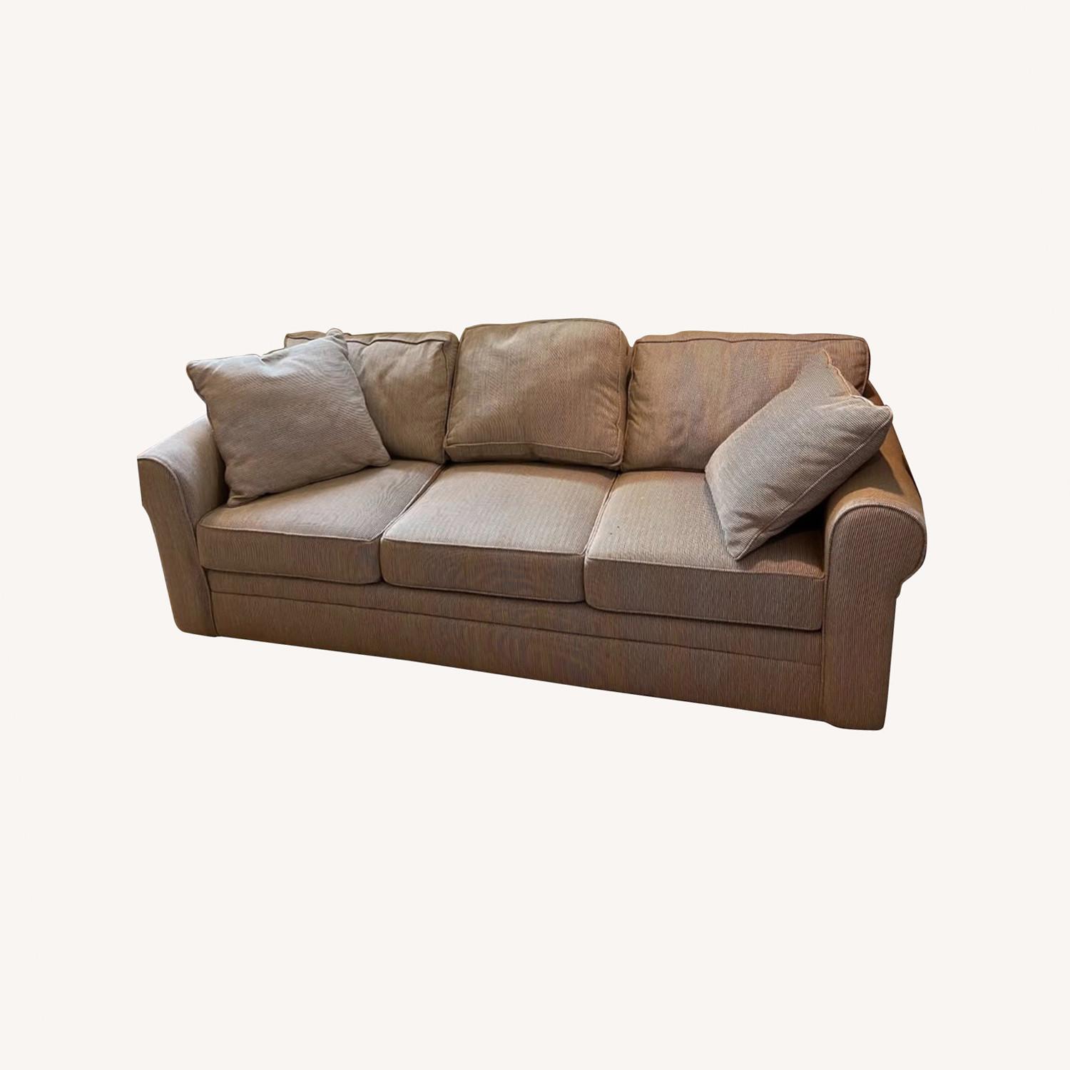 Light Brown Fabric Sleeper Sofa - image-0
