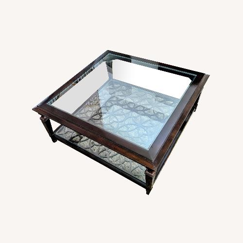 Used Havertys Dark Brown Wood Coffee Table for sale on AptDeco