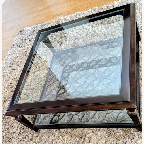 Used Havertys Dark Brown Wood Coffee Table for sale on AptDeco