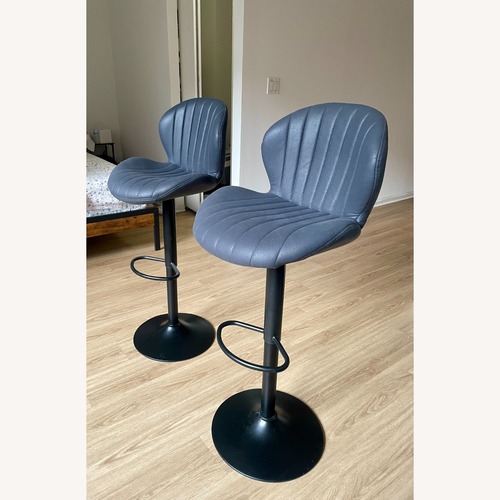 Used Amazon Dark Gray Faux Leather Stools for sale on AptDeco