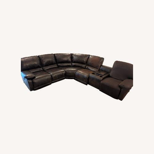 Used Reclining Media Sectional W Console for sale on AptDeco