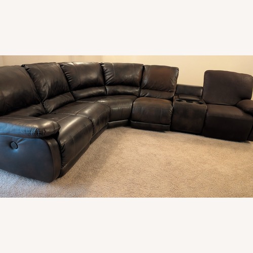Used Reclining Media Sectional W Console for sale on AptDeco
