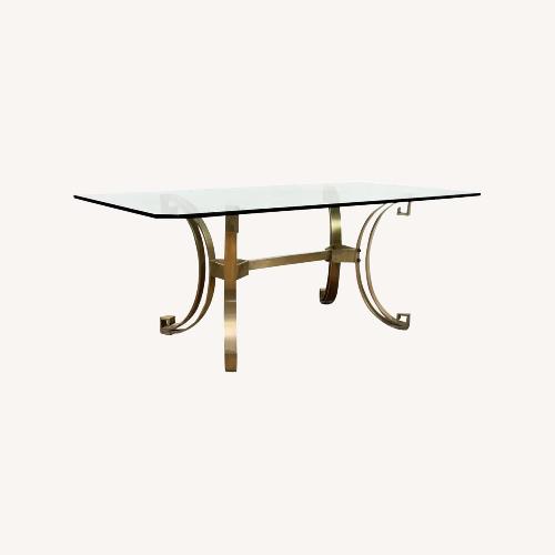 Used 1970s Hollywood Bronze & Glass Dining Table for sale on AptDeco
