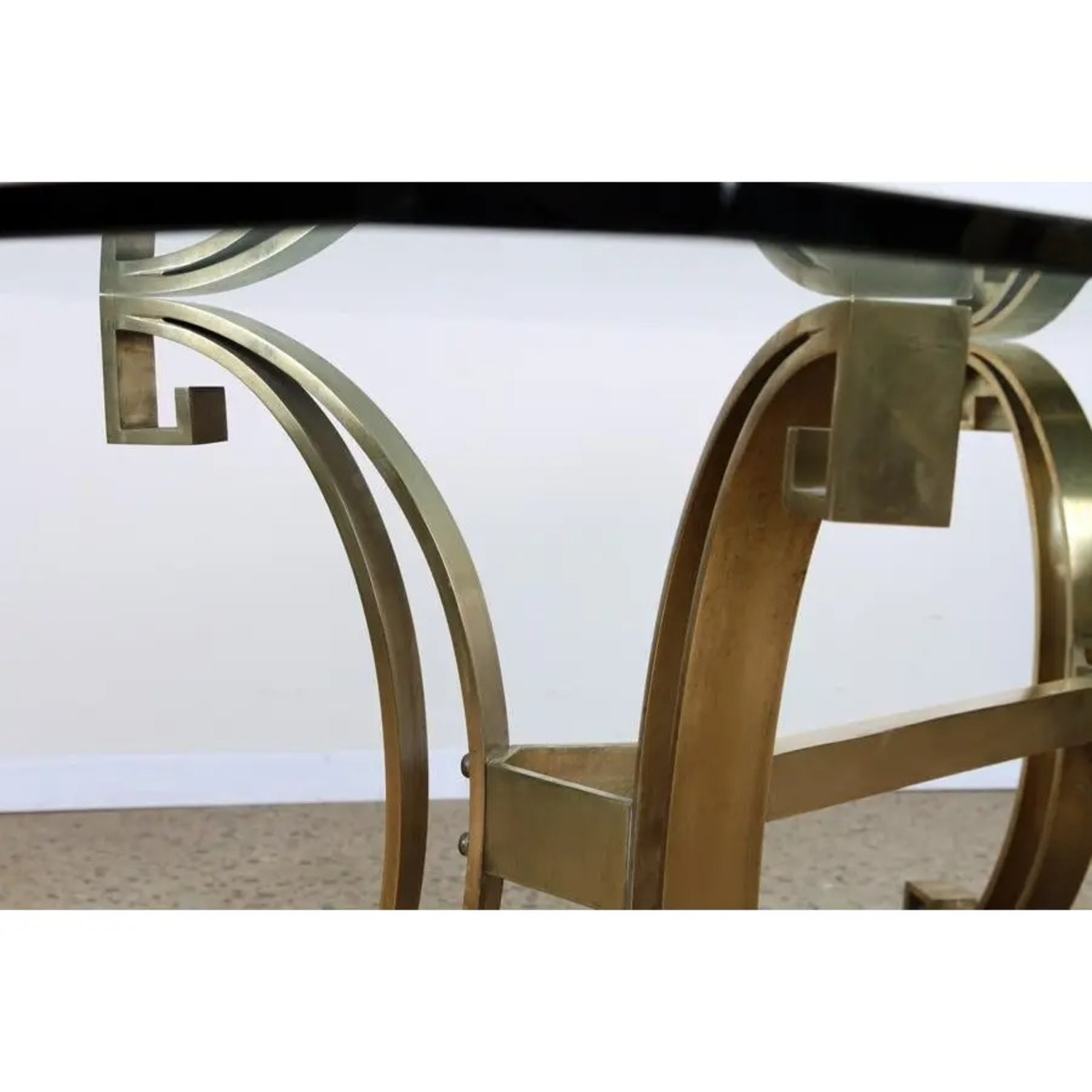 1970s Hollywood Bronze & Glass Dining Table - image-6