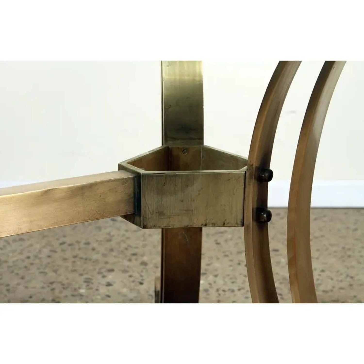 1970s Hollywood Bronze & Glass Dining Table - image-5