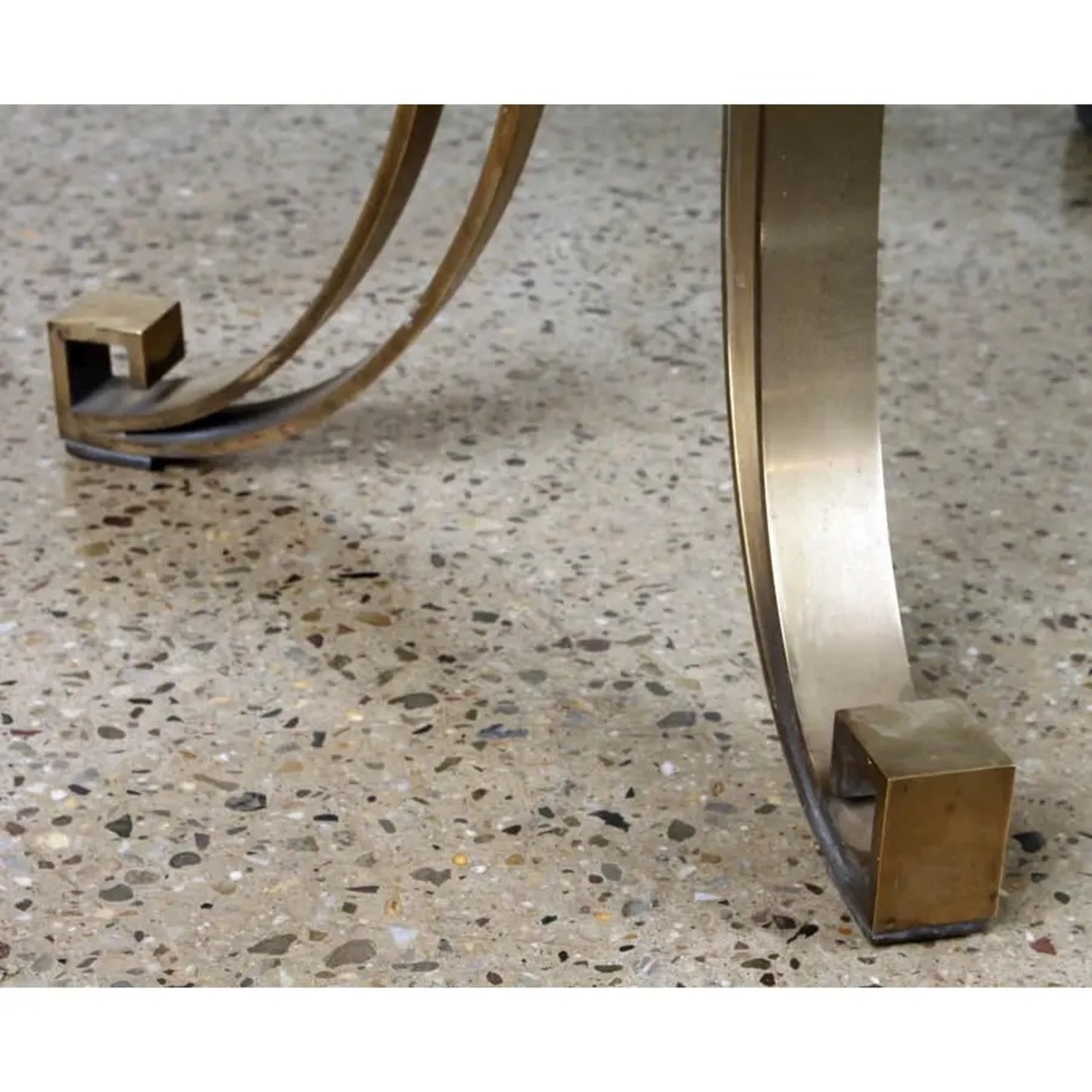 1970s Hollywood Bronze & Glass Dining Table - image-4