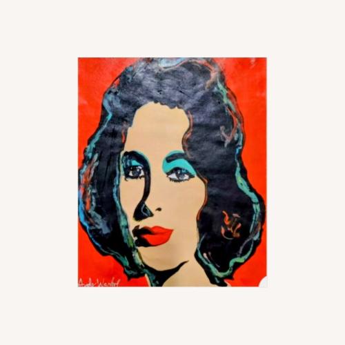 Used Vintage Andy Warhol Painting Elizabeth Taylor Red for sale on AptDeco