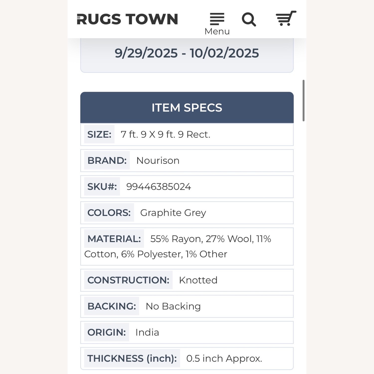 Nourison Ellora Blue Area Rug 6' x 9' - image-9