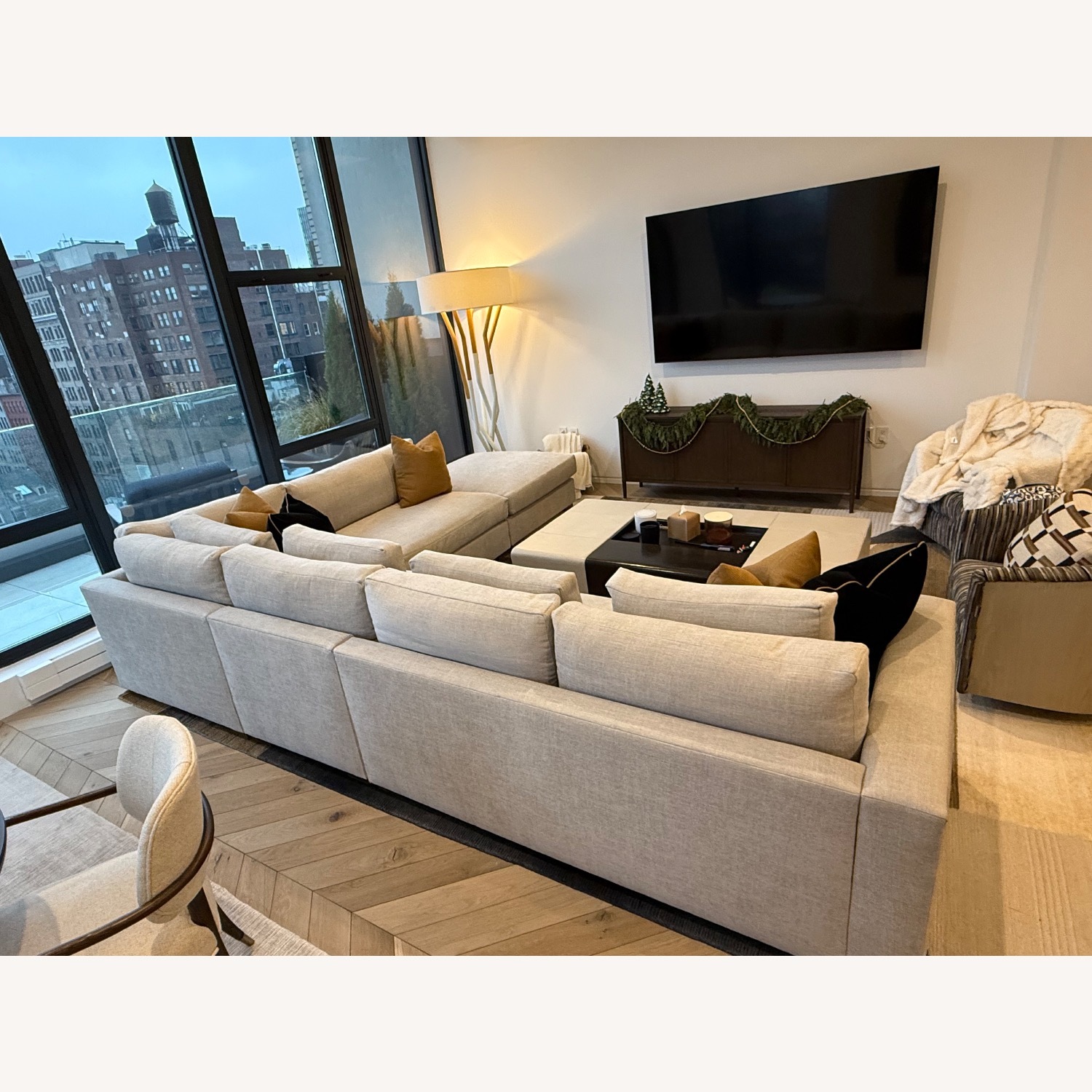 Custom Grey L-Shaped Sectional with Chaise - image-4