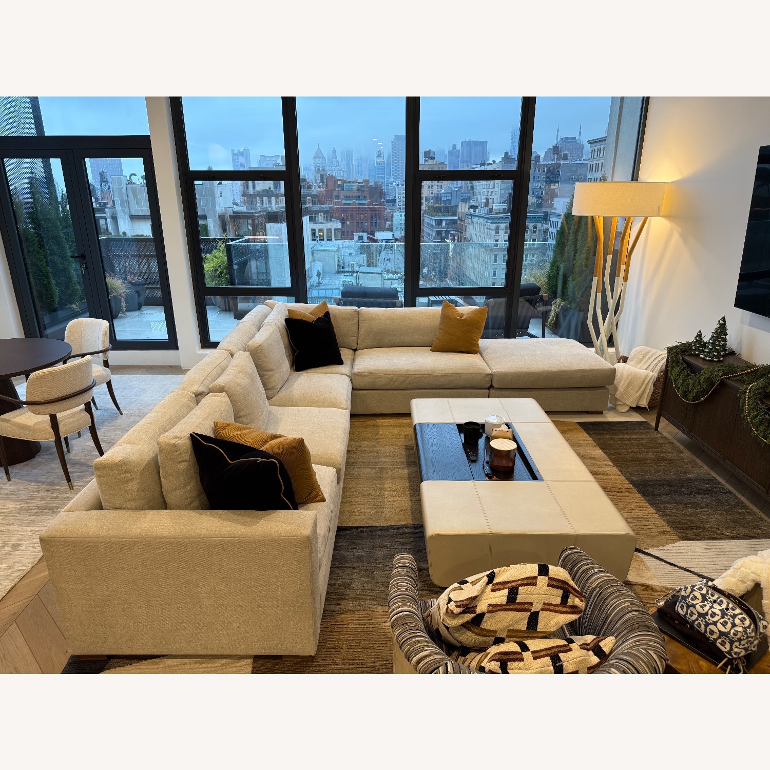 Custom Grey L-Shaped Sectional with Chaise - image-3