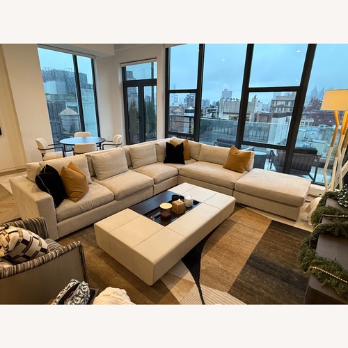 Used Custom Grey L-Shaped Sectional with Chaise for sale on AptDeco