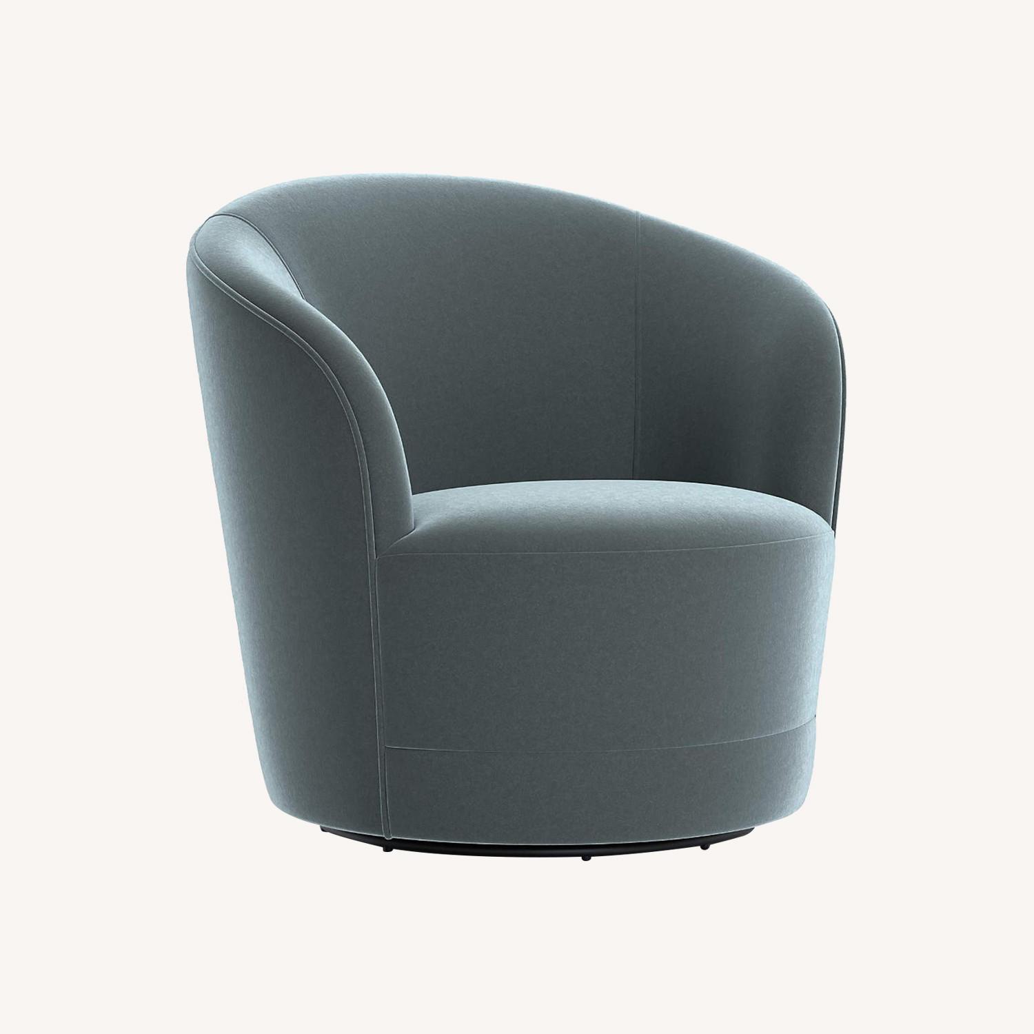 Crate & Barrel Custom Infiniti Swivel Chair - image-0