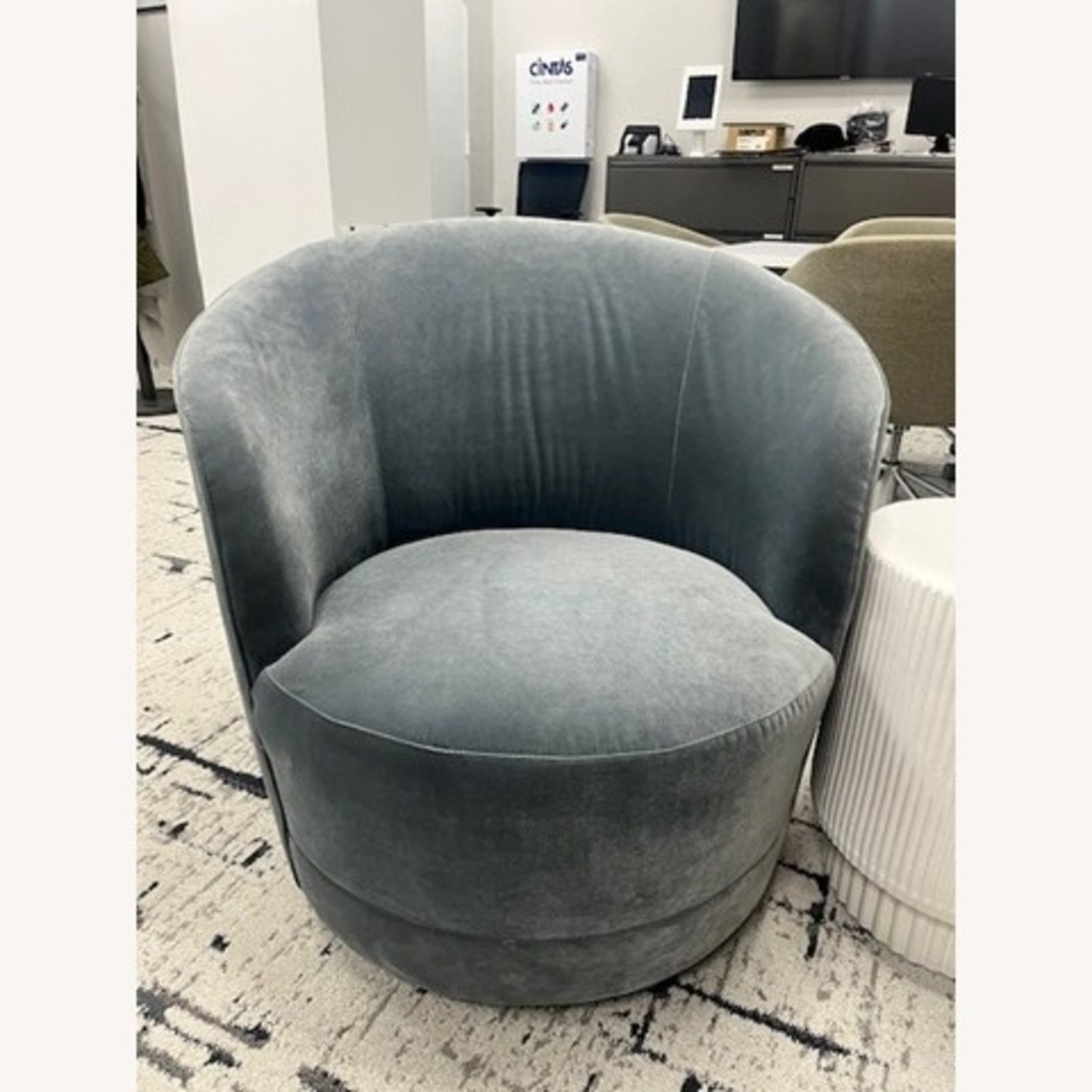 Crate & Barrel Custom Infiniti Swivel Chair - image-4