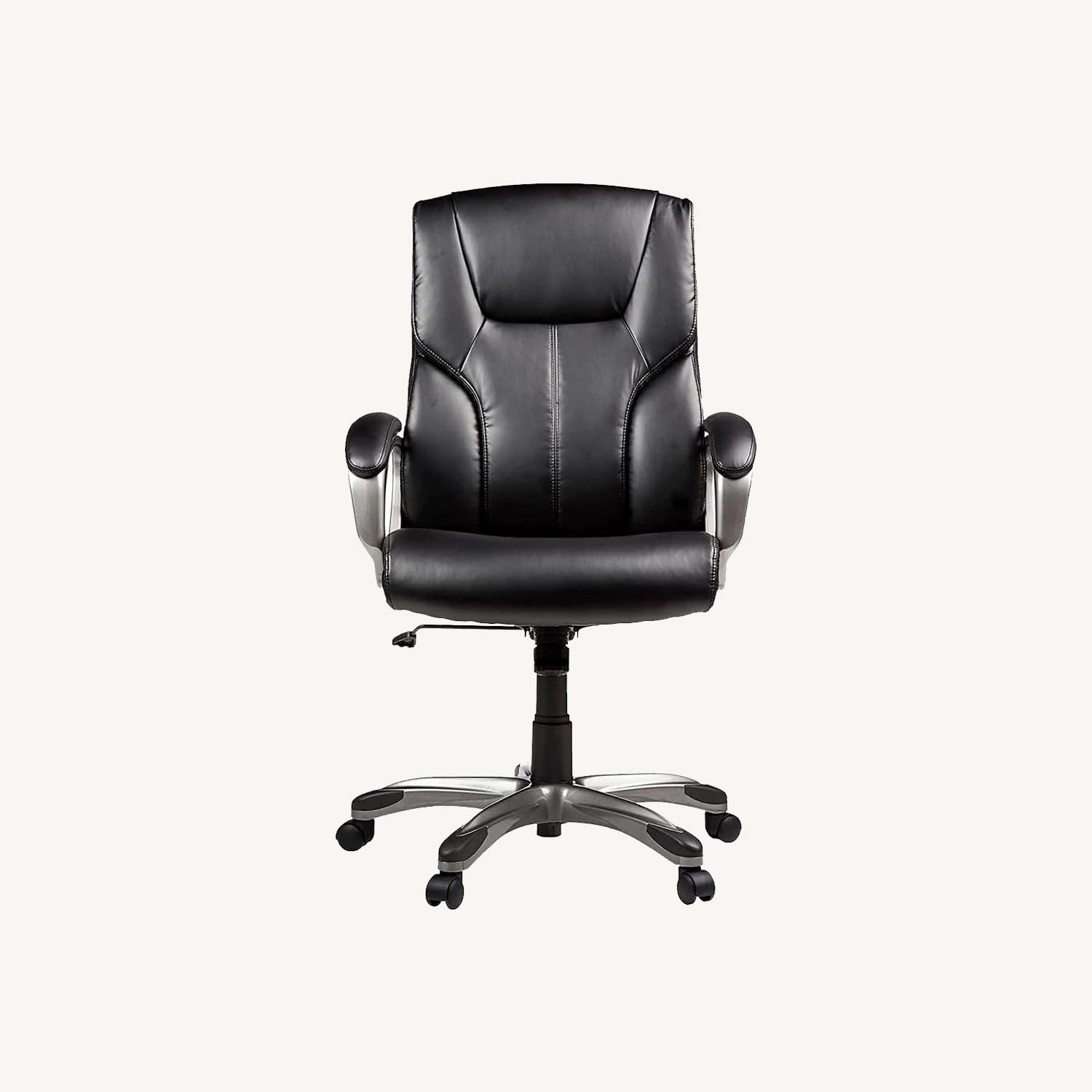 Amazon Black Faux Leather Office Chair - image-0
