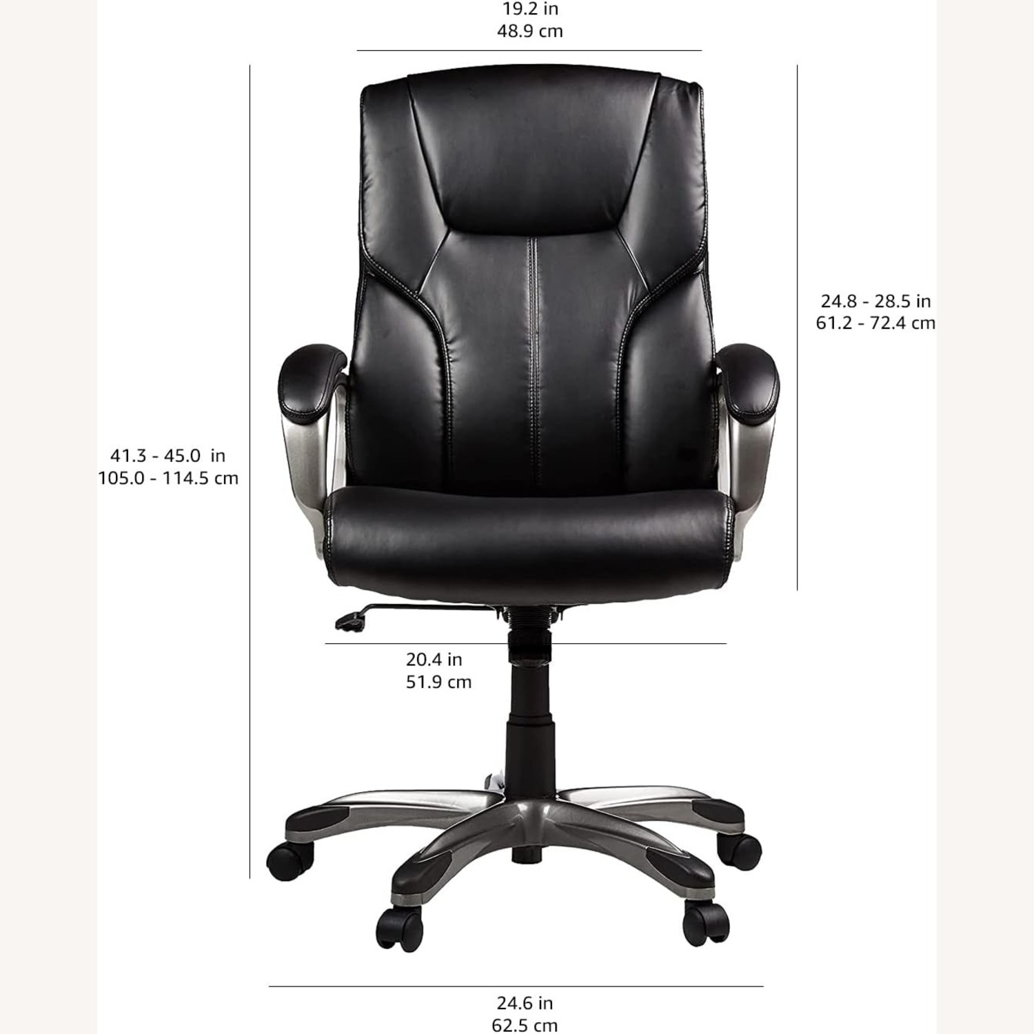Amazon Black Faux Leather Office Chair - image-2