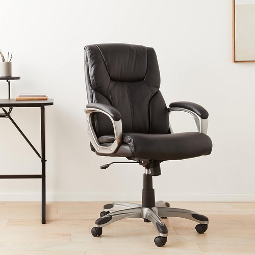 Used Amazon Black Faux Leather Office Chair for sale on AptDeco