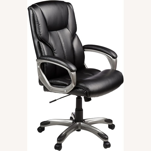 Used Amazon Black Faux Leather Office Chair for sale on AptDeco