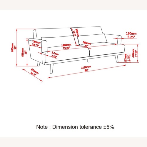 Used Mid-Century Style Sofa In Sharkskin Upholstery for sale on AptDeco