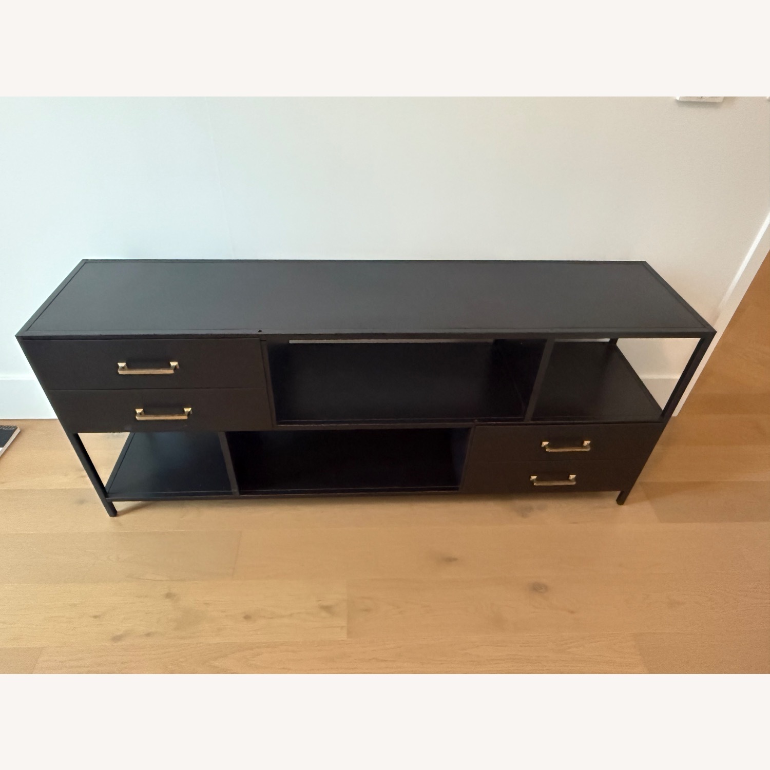 Pottery Barn Wilson Black Metal Media Storage - image-3