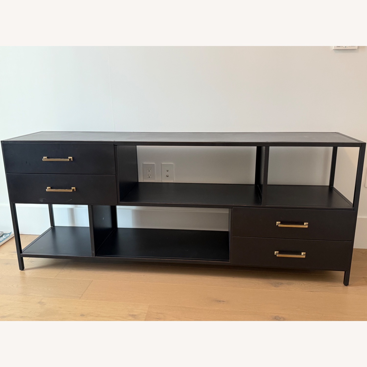 Pottery Barn Wilson Black Metal Media Storage - image-2