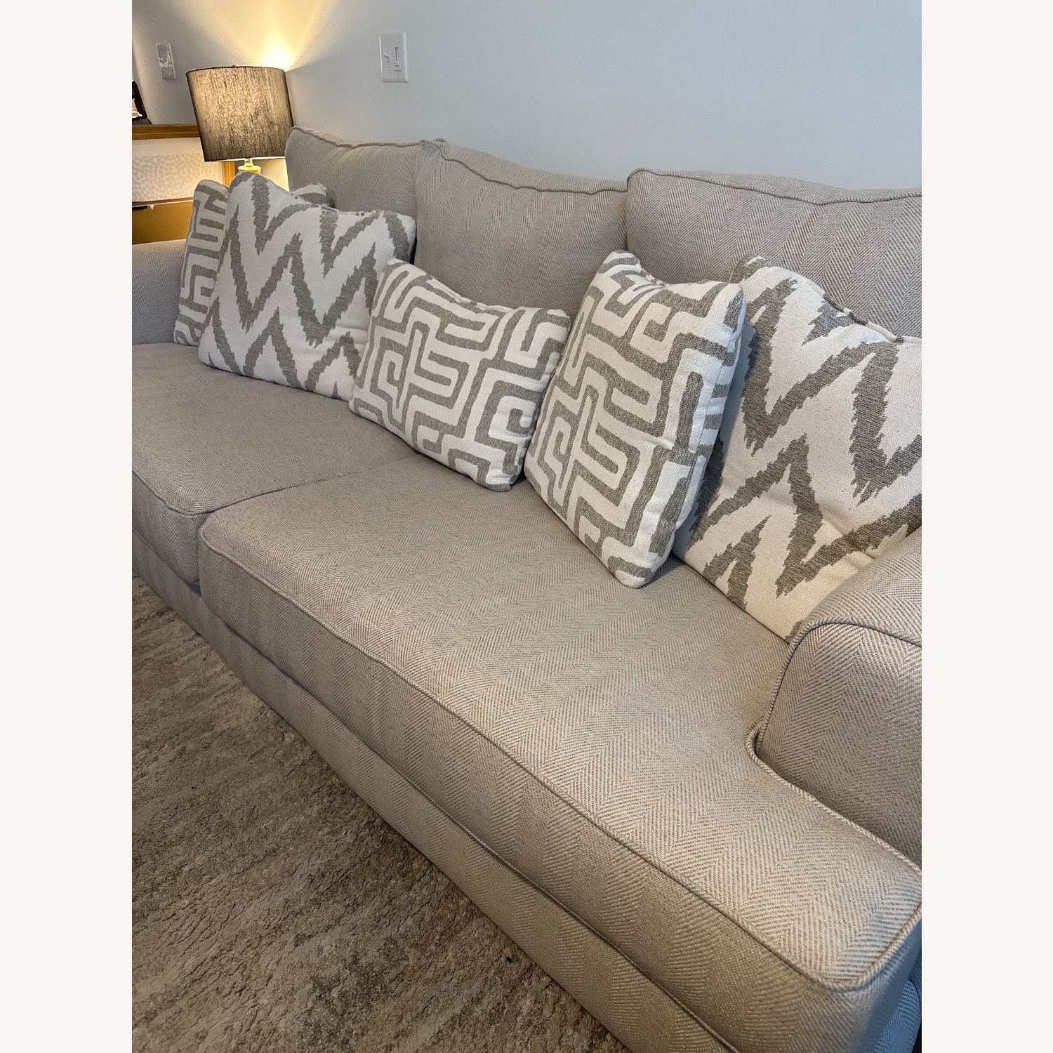 Raymour & Flanigan Marissa Chenille Natural Fabric 2 Seater Sofa - image-2