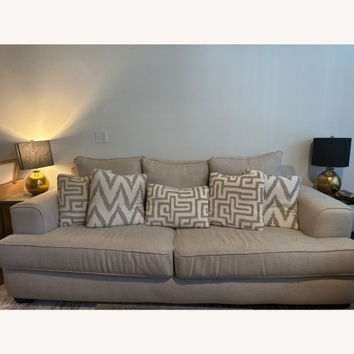 Used Raymour & Flanigan Marissa Chenille Natural Fabric 2 Seater Sofa for sale on AptDeco