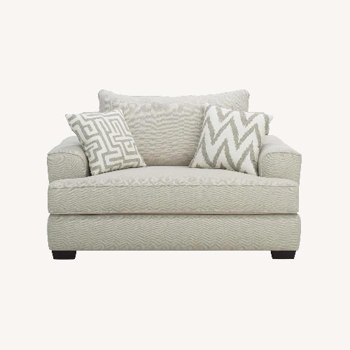 Used Raymour & Flanigan Marissa Chenille Natural Fabric Loveseat for sale on AptDeco