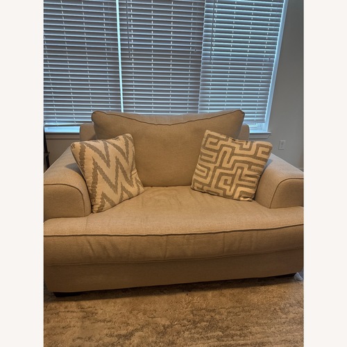 Used Raymour & Flanigan Marissa Chenille Natural Fabric Loveseat for sale on AptDeco