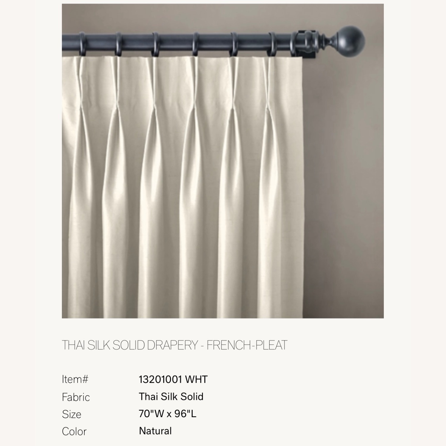 Restoration Hardware Natural Silk Curtains - image-1